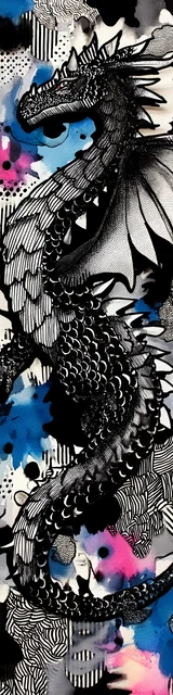 Free dragon bookmark featuring a cool dragon illustration